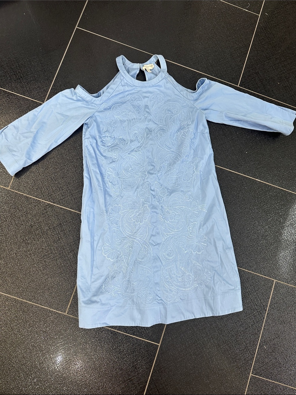 Cold-Shoulder Embroidered Light Blue Ted Baker Dress
